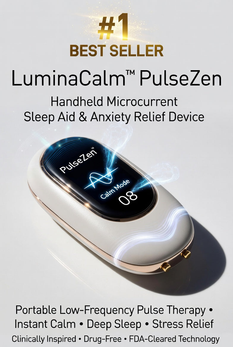 LuminaCalm™ PulseZen Handheld Microcurrent Sleep Aid & Anxiety Relief Device - Portable Low-Frequency Pulse Therapy for Insomnia, Stress & Instant Calm