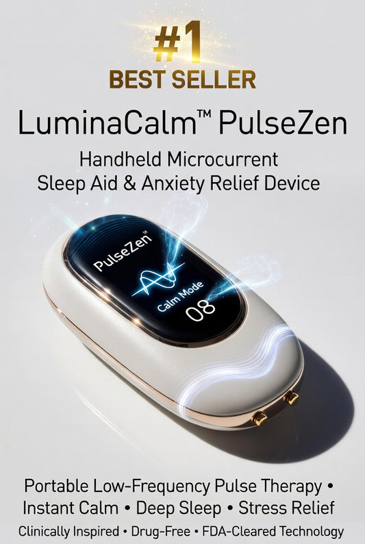 LuminaCalm™ PulseZen Handheld Microcurrent Sleep Aid & Anxiety Relief Device - Portable Low-Frequency Pulse Therapy for Insomnia, Stress & Instant Calm