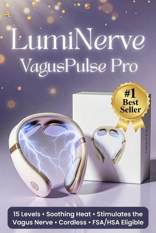 LumiNerve VagusPulse Pro – Electric Neck Massager with Heat | 15-Level Deep Tissue TENS Therapy | Portable Cordless Relief That Stimulates the Vagus Nerve