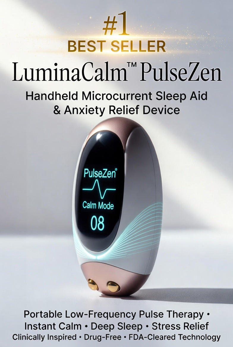 LuminaCalm™ PulseZen Handheld Microcurrent Sleep Aid & Anxiety Relief Device - Portable Low-Frequency Pulse Therapy for Insomnia, Stress & Instant Calm