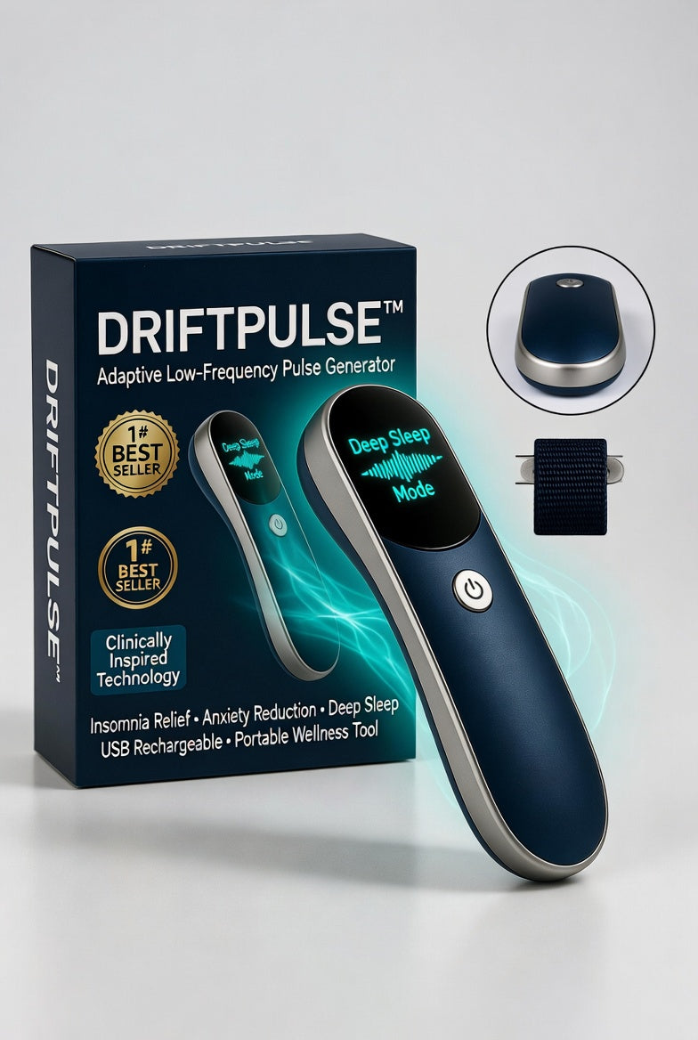 DriftPulse™ Handheld Sleep Aid Device – Adaptive Low-Frequency Pulse Generator for Insomnia Relief, Anxiety Reduction & Deep Sleep